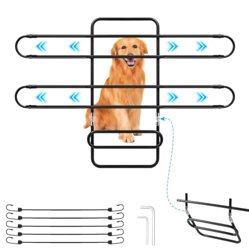 Pexmirlyn Dog Car Barrier,48"–66" Width Adjustable with 5 Hooks — view 2