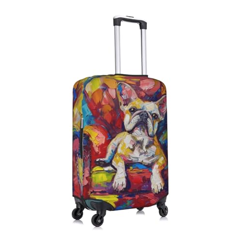 regal French Bulldog Elastic Travel Luggage Cover Travel Suitcase Protective Cover2