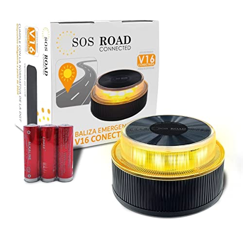 Baliza V16 coche SOS ROAD conectada para evitar accidentes sin bajarse del coche