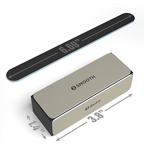 100/180 10 pack Nail File / Emery Board with 2 Piece Buffer Block Set - For Smooth & Shiny Nails - Home or Professional Manicure / Pedicure Kit