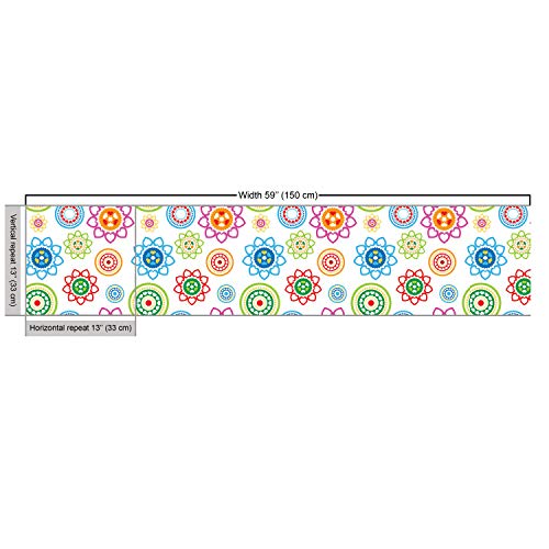 Image of Ambesonne Modern Fabric by The Yard, Colorful Style Inspired Patterns with Flower Like Images Art, Decorative Fabric for Upholstery and Home Accents, 3 Yards, Green Orange