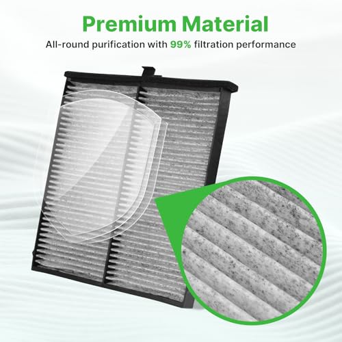 Image of Engine+Cabin Air Filter Fit for 14-18 Mazda 3, 13-23 CX-5 (2.0L /2.5L) | 14-20 Mazda 6 (2.5L) , CF11811, CA11259, 2Pcs, 99% Filtration Efficiency, Easy Install, Odor control, Great Value, Right Size