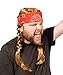 Willie Braided Wig with Cowboy Red Bandana - Hillbilly Country Red Neck Hippie Costume