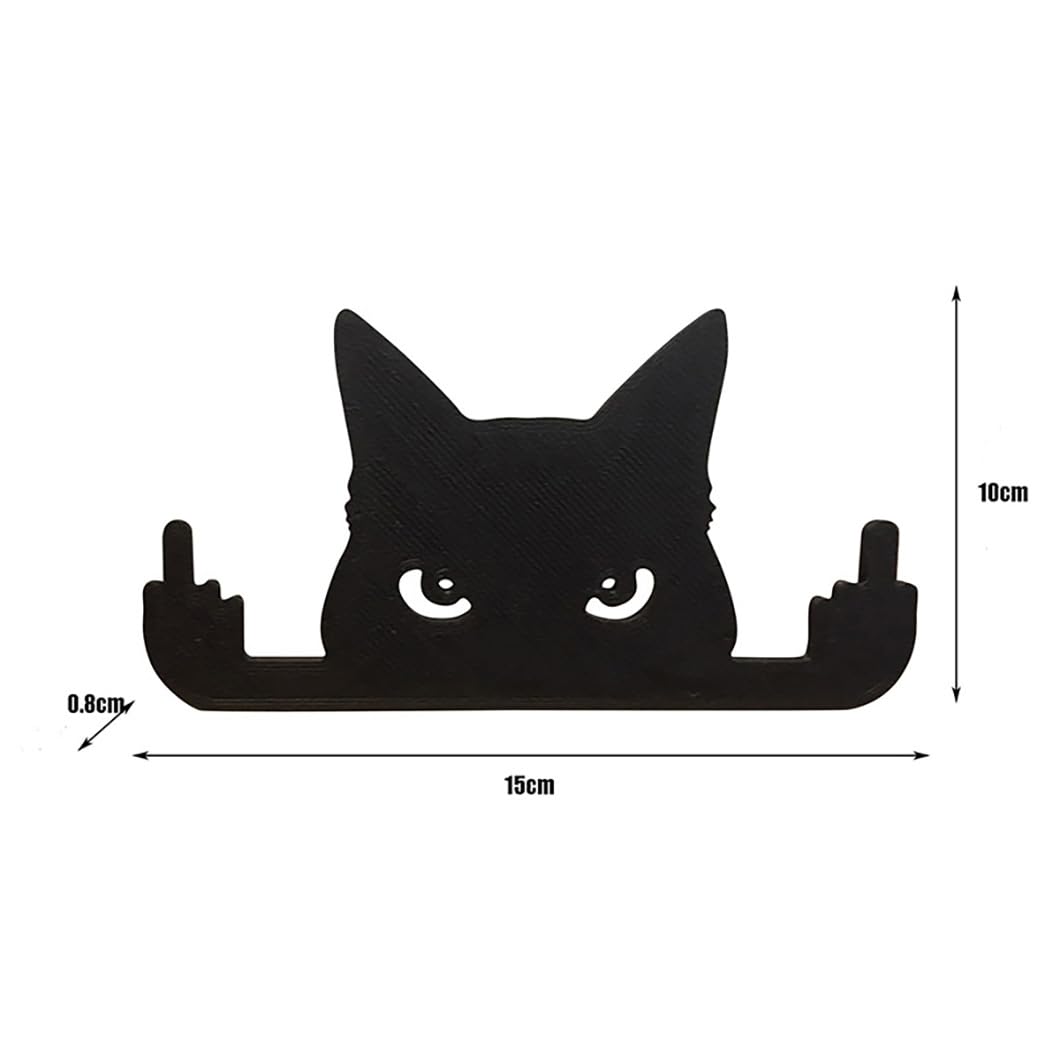 Statua Gatto Con Dito Medio - Decorazione Umoristica In Legno Per Esterni/Interni - Foto 9