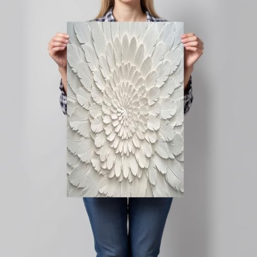Cuadros modernos de plumas elegantes en relieve sobre lienzo de alta calidad de 60x80cm 3