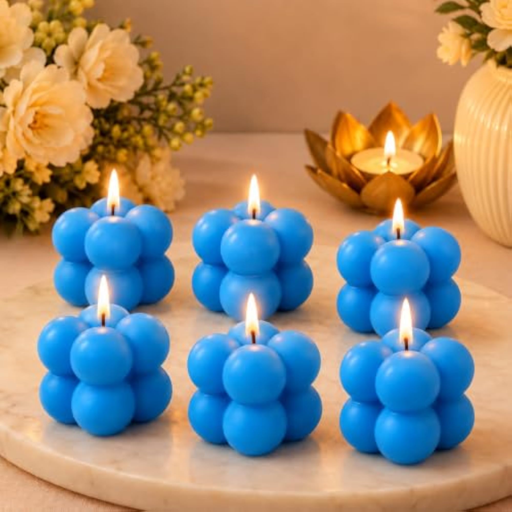 Eco-Friendly Scented Mini Bubble Cute Candles, 6Pc Gift Set