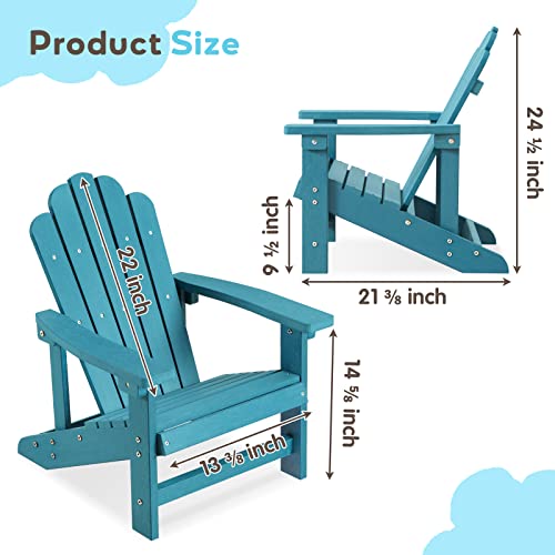 Efurden Kids Adirondack Chair, Polystyrene Adirondack Chair For Children, Easy-Maintenance Patio Chair For Outdoor And Indoor (Blue) #TOP2