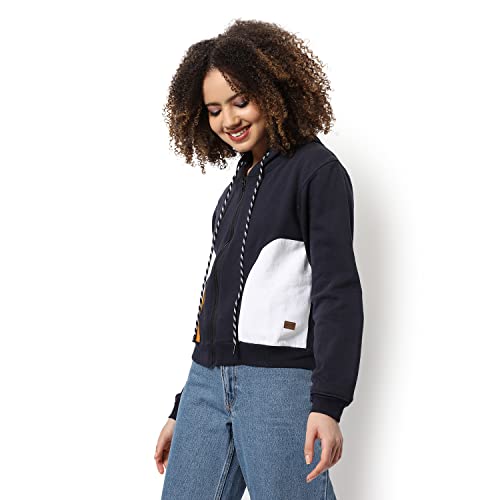 Image of PINACOLADA Women Cotton Zipper Sweatshirt Relaxed Fit for Casual Wear | Full Sleeves | Stylish Sweatshirt Crafted with Comfort Fit and High Performance for Everyday Wear