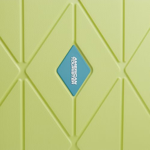 Image of American Tourister Qubiz | Cabin Trolley Bag (55 cm) | 360 8 Wheel Travel Luggage | Hard Case Polypropylene Suitcase | Recessed Combination Lock | Lime & Turquoise