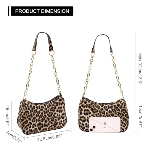 Bolso de hombro estampado leopardo para mujer pequeño miniatura 3