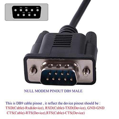 Usb To Db9 D-Sub Male Com Port Ftdi Rs232 Serial Converter Adapter Communication Upgrade Cable (Null Modem Db9 Pinout: 2-Txd .) #TOP2