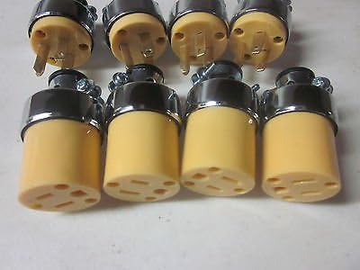 8pc 4-MALE 4-FEMALE REPLACEMENT EXTENSION CORD ELECTRICAL WIRE REPAIR PLUG ENDS