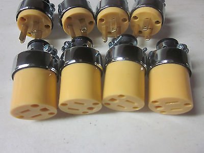 8pc 4-MALE 4-FEMALE REPLACEMENT EXTENSION CORD ELECTRICAL WIRE REPAIR PLUG ENDS