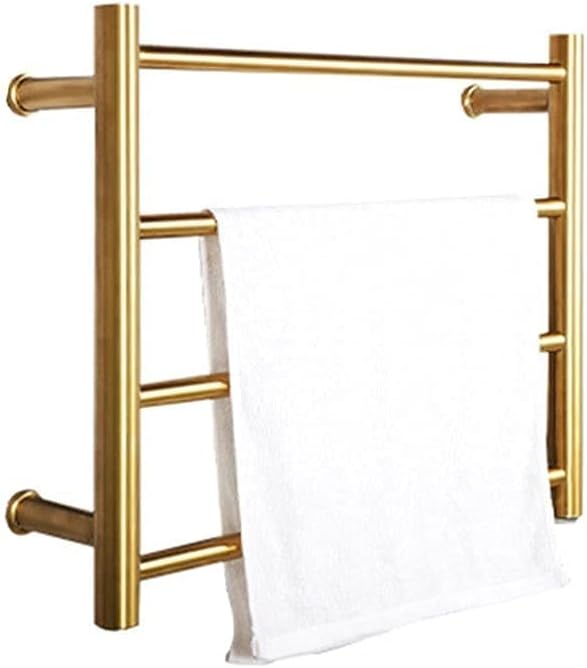 Towel Rack Electric Towel Racks for Bathroom Wall Mounted Stainless Steel Towel Heater Space Saving Plug-in Wall Mounted Built-in Thermostat Easy Install (45X54X12CM)