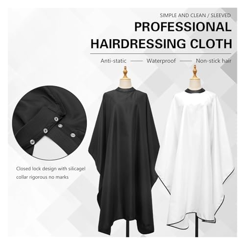 Capa peluquería silicona cuello impermeable negro miniatura 2