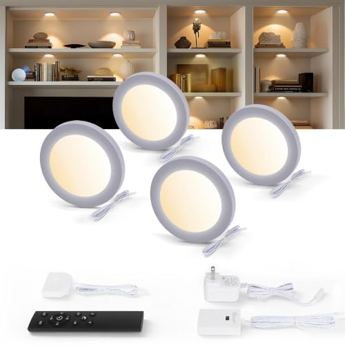 V4light LED Puck Lights Smart Under Cabinet Lighting with Remote 4 Pack