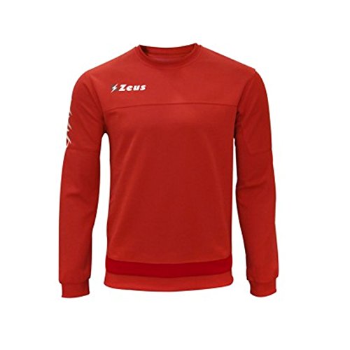 Felpa Enea Corsa Sport Uomo Staff Running jogging Allenamento Relax Calcio Calcetto Torneo Scuola Sport (ROSSO, M)