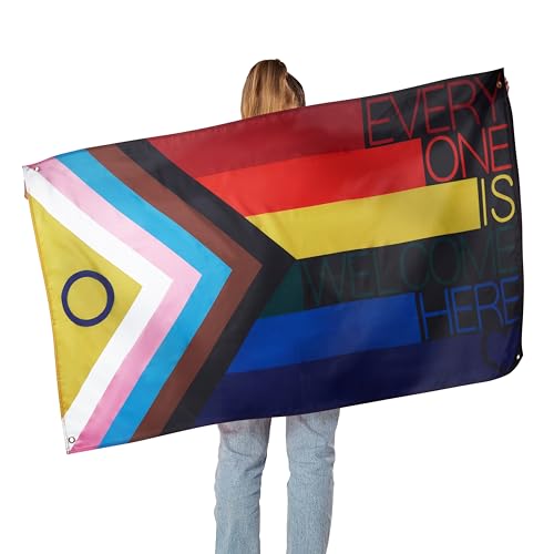 Runesol Everyone Is Welcome Flag, 91x152cm, 3ft x 5ft, 4 Grommets, Eyelet In Every Corner, Pride Flag, LGBT Flag - Image 2