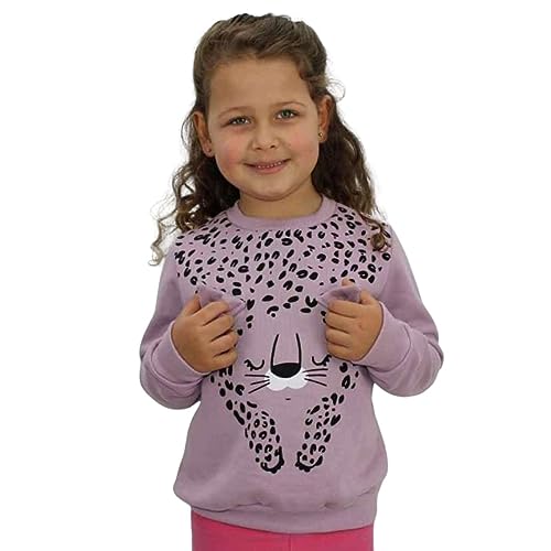 Blusa Moletom Feminino Infantil Cor:Lilás Tigre;Tamanho:4