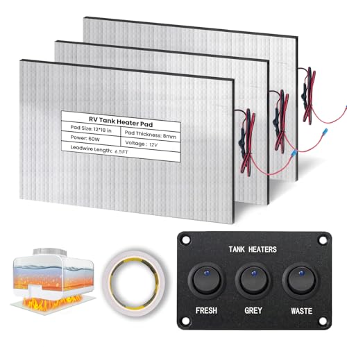 Tsolzdadi 3 Pack RV Water Tank Heating Pad 12V/13.5V, 12