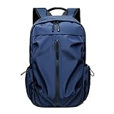 FANDARE Mochila para Viajes y Universidad, Mochila de Hombre y Mujer Resistente con Puerto de Carga USB, Impermeable, para Portátil hasta 15.6 Pulgadas, Estilo Minimalista Azul