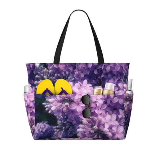 Grand sac fourre-tout de travail noir et violet avec grande capacité