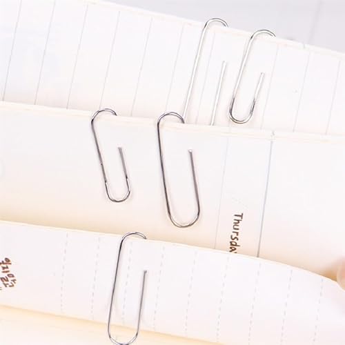 750 Stück Büroklammern Silber, Groß und Klein 50mm/33mm/28mm Vernickelte Metall Büromaterial für Sortieren und Befestigen von Dokumenten