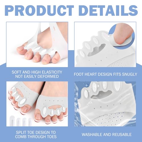 Separadores de dedos de silicona premium con corrector de juanetes reutilizable 2