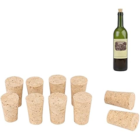 10PCS Cork, 2Type Premium Naturkorken Konische Korken Konische Holzflaschenverschlusskorken Cover