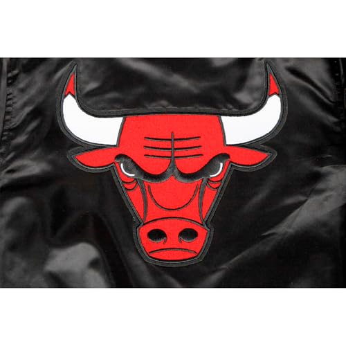 Pro Standard Big Kids NBA Chicago Bulls Classic Chenille Satin Jacket Black L - Image 6