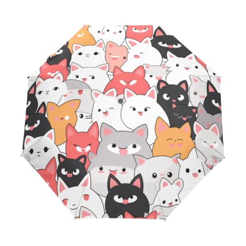 Parapluie automatique chats mignons pour la plage et les voyages
