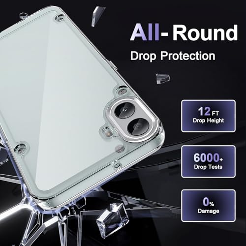 Image of Case for Nothing CMF Phone 1, Military Grade Drop Protection Phone Case, Yellowing Resistant, Anti-Scratch Hard PC Back, Shockproof Hard Ultra-Thin Protective Cover, Clear