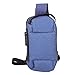 QANYEGN Waterproof Sling Bag, Anti Theft Shoulder Bag with Combination Lock, Scratch-resistant Sports Bag for Outdoor, Travel Use(Blue)