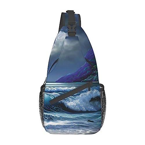 Sac à bandoulière décontracté Moonlight Lighthouse sac de jour unisexe compact
