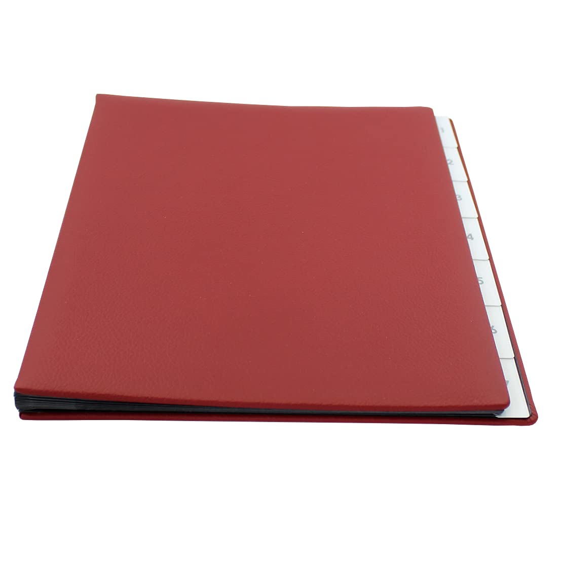 Classificatore in pelle bovina pieno rosso con registro 1 – 7