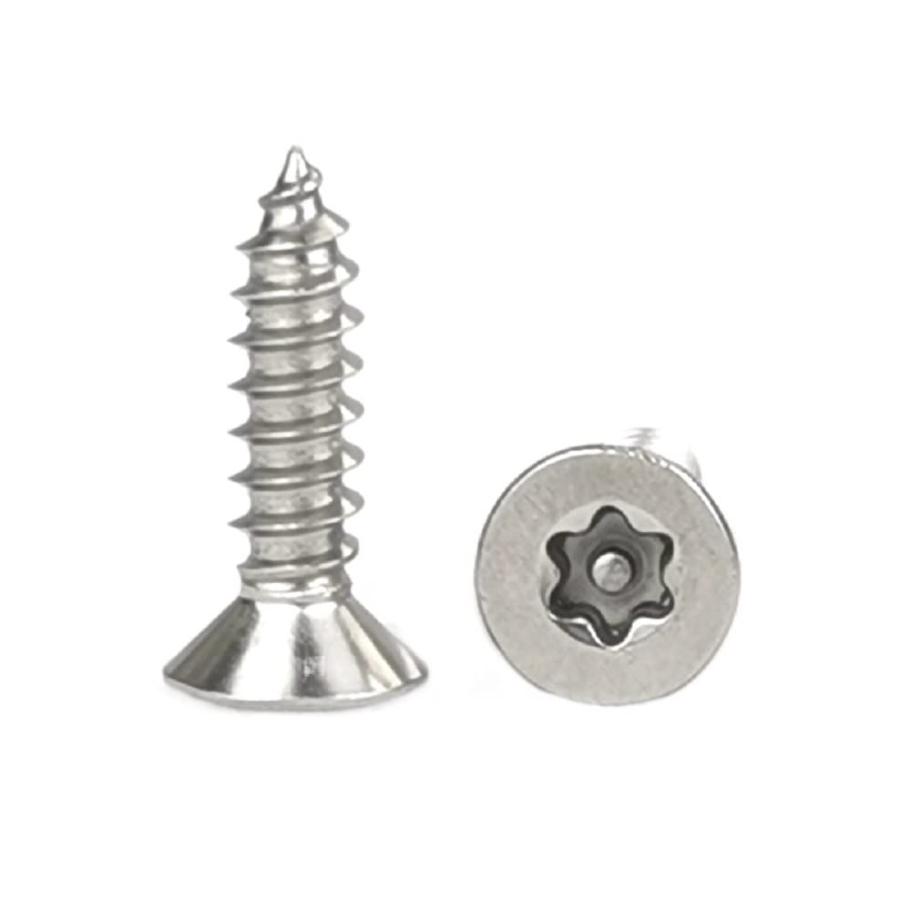 Tornillos autorroscantes, Lote de 10/20 tornillos para madera autorroscantes hexagonales de acero inoxidable 304, M2.9, M3.5, M4.2,.8, cabeza avellanada Torx, a prueba de manipulaciones, seguridad (13