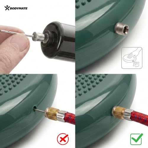 BODYMATE Ballsitzkissen inkl. Pumpe MIDNIGHT-GREEN 34cm Durchmesser - Balance-Kissen, Luftkissen, Balance Pad, Noppenkissen - Core-, Fitness-, Reha-, Koordinations- und Rückentraining