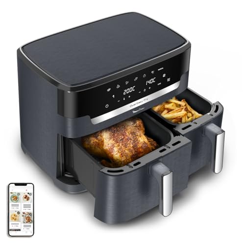 Moulinex Dual Easy Fry XXL, Doppel-Luftfritteuse, 6-10 Personen, großer Korb bis 3 kg, 7 voreingestellte Programme, EZ942BF0