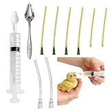 16 Pièces Vogel Handaufzucht Set, Fütterungsspritze mit Schlauch und Löffel für Jungvögel Papageien und Tauben Zubehör für die Vogelaufzucht