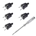 Produktbild 5x ABL PVC Schukostecker (schwarz) + 1x Schraubendreher 210mm