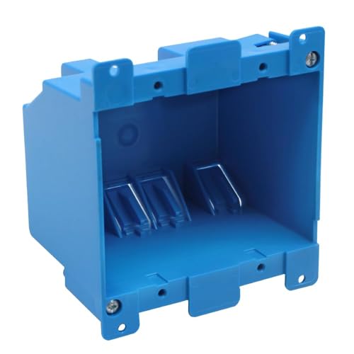 Image of 2 Gang Old Work Electrical Box, 25 cu in, Blue, Pack of 1, ETL Listed | Features 25 cu inSwitch /Outlet Box; 4-1 /5-in Length By 4-in Width By 2-3 /4-in Depth; ETL Certified(1 Pack).