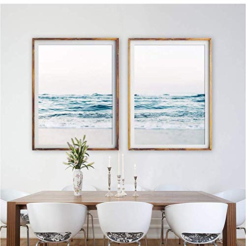 Toile photo plage décor côtier ocean vagues modernes 50x70cm sans cadre pour salon