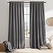 NICETOWN Light Reducing Curtain Panels Window Draperies - (Grey Color) 52x84 inch, 2 Pieces, Insulating Room Darkening Drapes for Bedroom