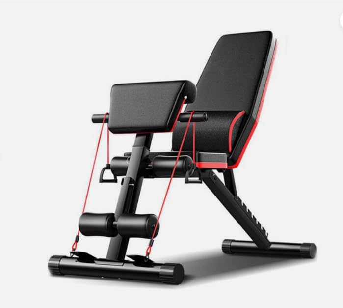 KIGNIEK Foldable Weight Bench, Strength Training Sit Up Bench, Adjustable Weight Bench for Home Gym, Max Load Capacity160kg, 7 Level Foldable Workout, for Full Body Workout Home Exercise Gym Equipment