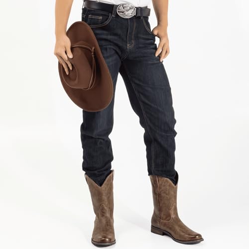 J's.o.l.e Cowboy Boots for Men Round Toe Casual Western Boots Pull on Dress Men's Silp Resistant Work Boots3