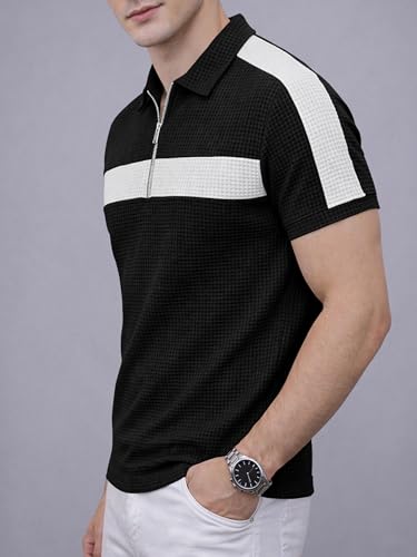 Image of Noble Monk Men's Regular Fit Polo Neck T-Shirt | Half Sleeve