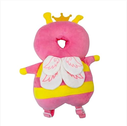 Almofada Mochila Proteção Cabeça Anti Queda Costas Bebê (Rosa)