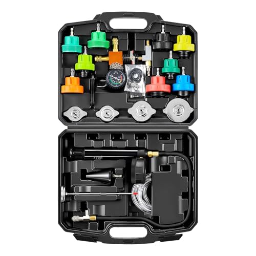 VEVOR Coolant Pressure Tester Kit, 28Pcs Radiator Vacuum Refill Kit with 4 Adapters, Universal Fit, Automotive Cooling System Pressure Tester Kit, with Pressure Pump & Aluminum Alloy Purge Filler by VEVOR - Image 3