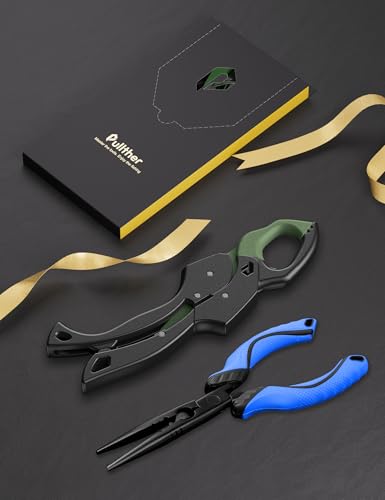 Image of Fish Gripper 9.2 inch,Muti-Function Line Cutter Fishing Pliers, Saltwater Fishing Tool Kit,Fishing Gear with Fishing Lanyard