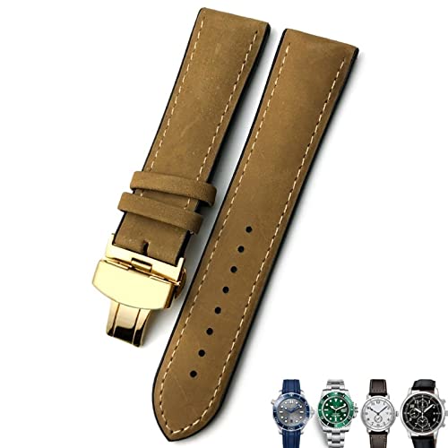 Bracelet de montre en cuir 22mm style Crazy Horse élégant pour Omega